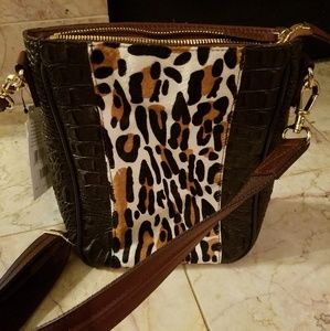 Leopard Print Vertical Crossbody